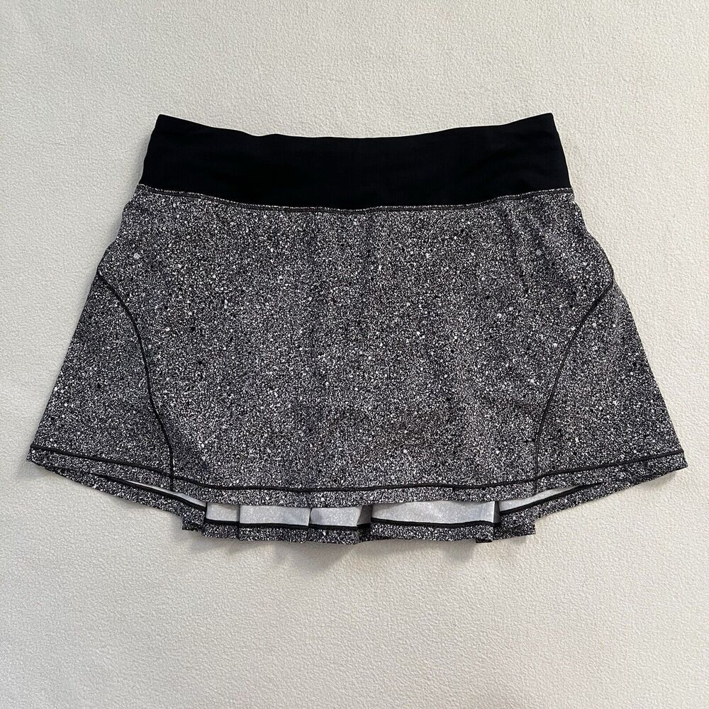 Lululemon Circuit Breaker Skirt II Luminesce Splatter White Black Print 6 Tall